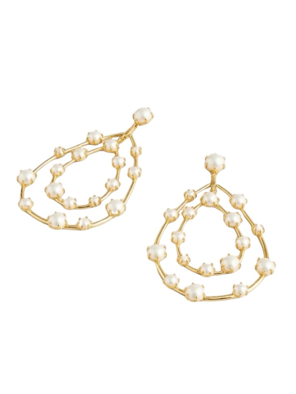 J. Crew Oversized Gold Pearl Teardrop earrings